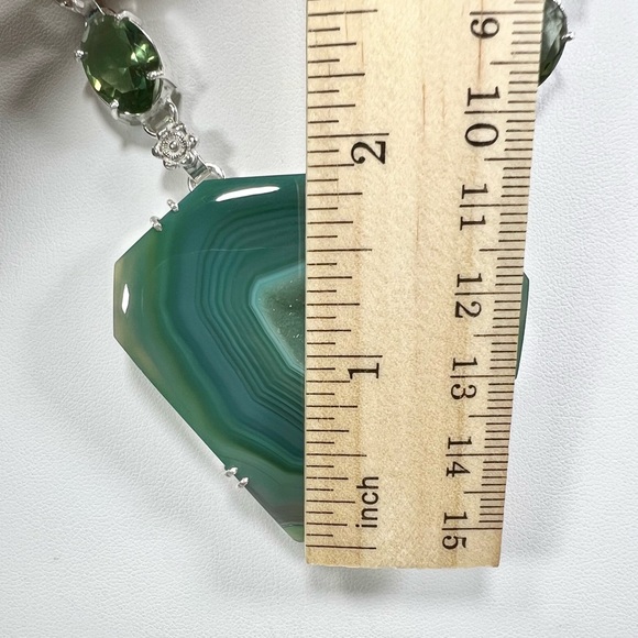 Green Solar Quartz 925 Large Necklace ONLY - Picture 7 of 10